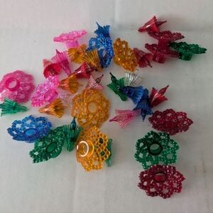 Vintage Light Reflectors Stars/Flowers. Bulbs not tested,extra included